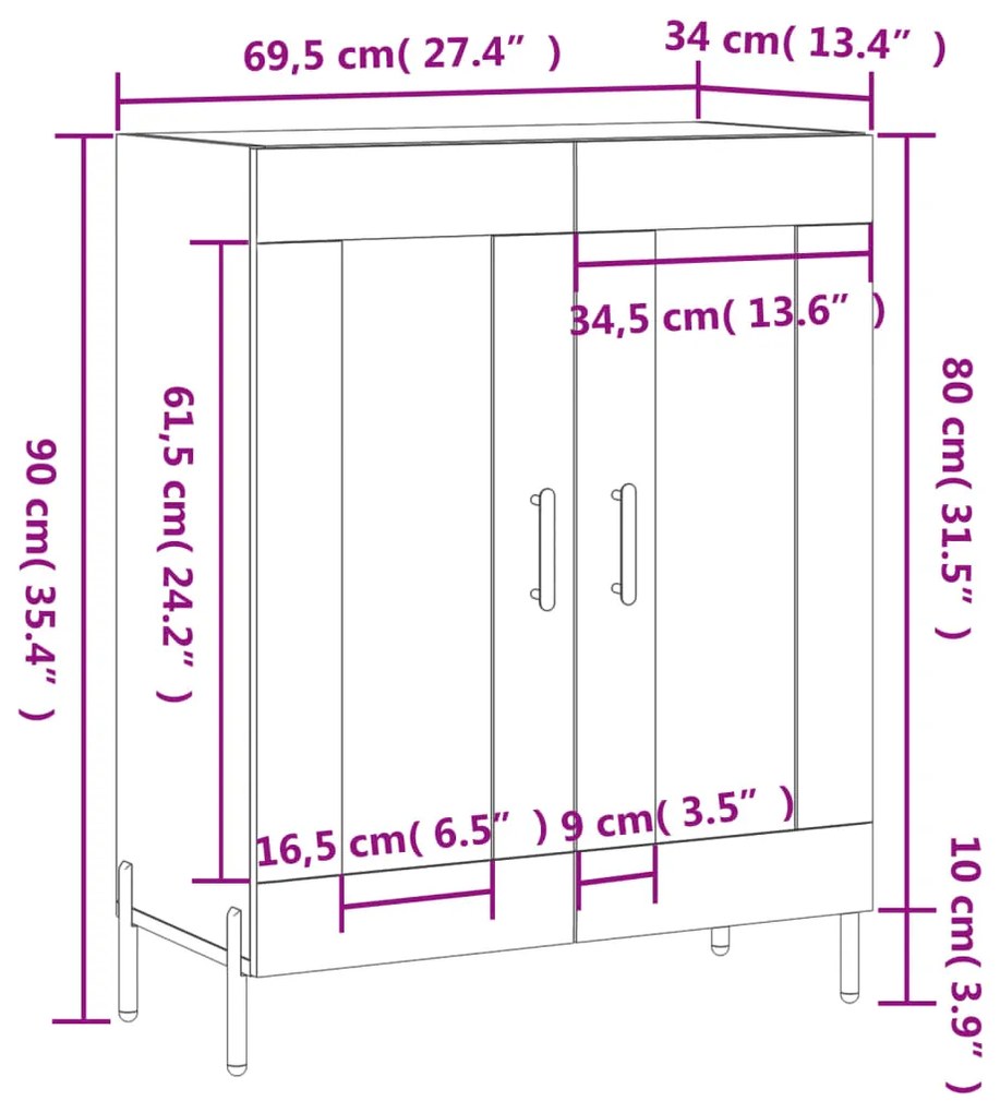 ΝΤΟΥΛΑΠΙ ΓΚΡΙ SONOMA 69,5 X 34 X 90 ΕΚ. ΑΠΟ ΕΠΕΞΕΡΓΑΣΜΕΝΟ ΞΥΛΟ 827802