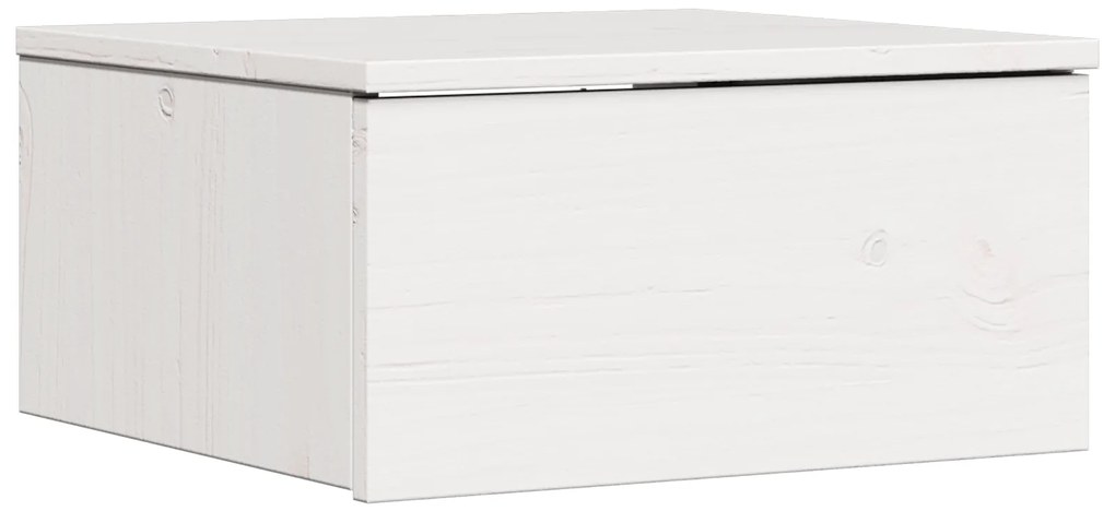 vidaXL Κομοδίνο με συρτάρι Λευκό 37 x 35 x 18.5 εκ Μασίφ ξύλο πεύκου