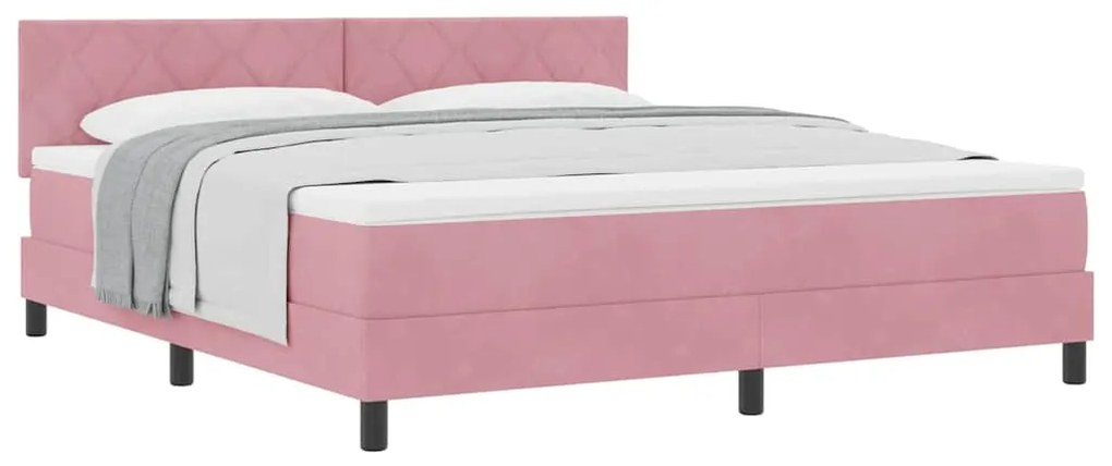 vidaXL Κρεβάτι με Ελατήρια και Στρώμα Ροζ 180 x 200 cm ύφασμα