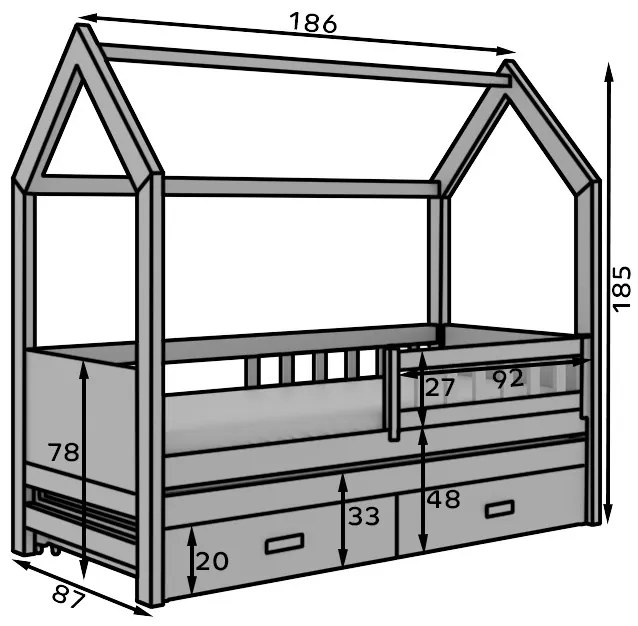 Παιδικό κρεβάτι Poppy-Kafe-80 x 180