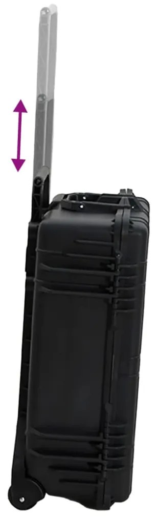 vidaXL Θήκη Πτήσης με Ρόδες Μαύρη 63 x 50 x 23 εκ. από Πολυπροπυλένιο