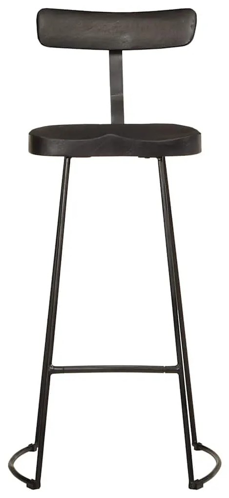 Bar Stools 2 τεμάχια Μαύρο 49x43x103 cm Στερεό ξύλο Mango 4013515
