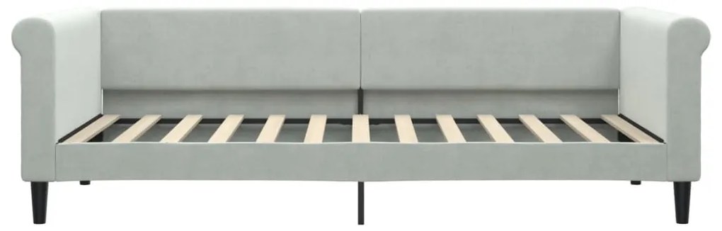 vidaXL Καναπές Κρεβάτι Συρόμενος Ανοιχτό Γκρι 90 x 200 εκ. Βελούδινος