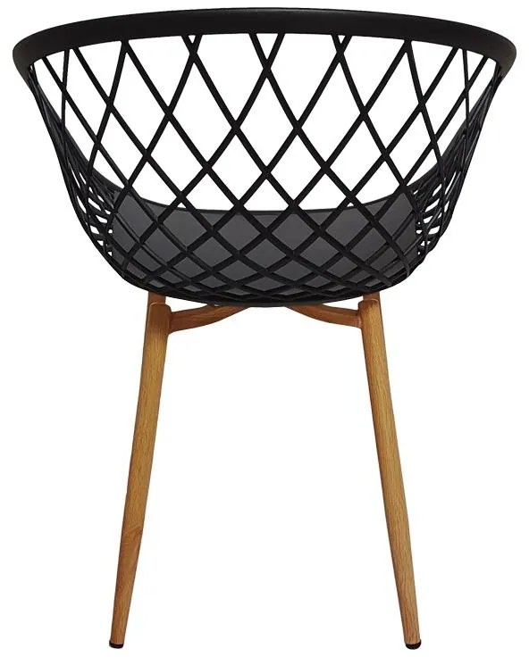 Σετ Τραπεζαρία Manka-Ezra σετ 5τεμ σε sonoma truffle-μαύρη απόχρωση 110x80x77εκ 110x80x77 εκ.