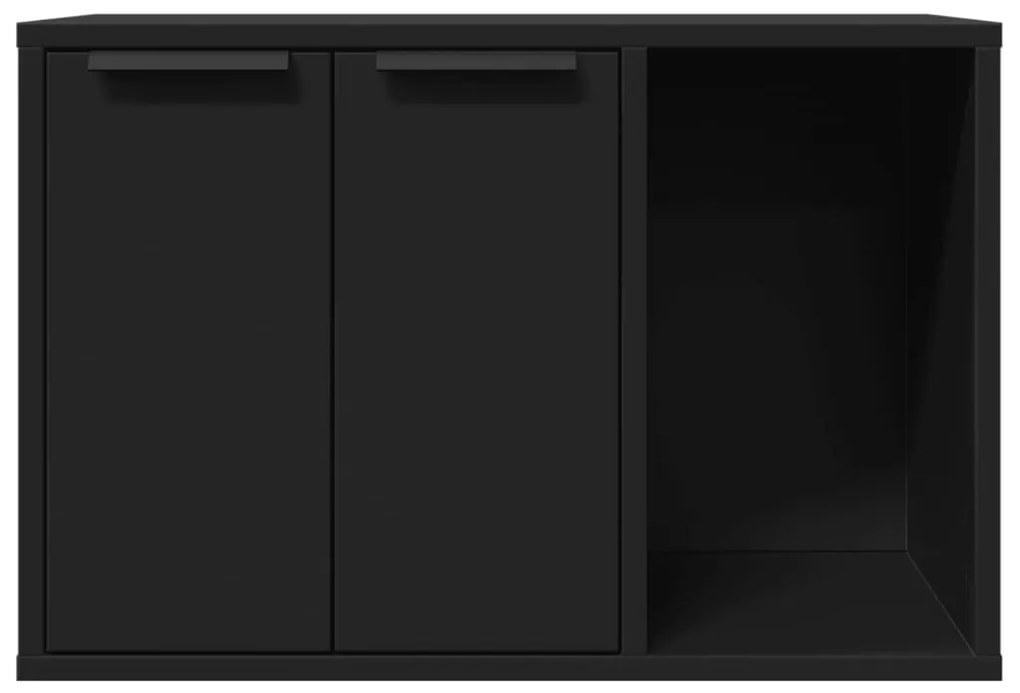 Τουαλέτα Γάτας Περίφραξη Μαύρο 60x40x40 εκ. Επεξεργασμ. Ξύλο - Μαύρο