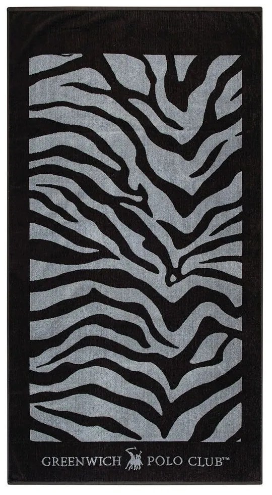 Πετσέτα Θαλάσσης 3604 Black-Grey Greenwich Polo Club Beach 90x170cm 100% Βαμβάκι