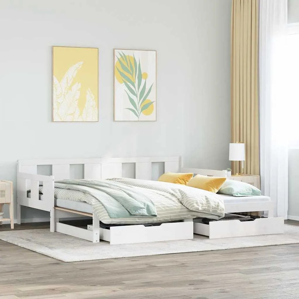 vidaXL Καναπές Κρεβάτι Συρόμενος Χωρίς Στρώμα 90x190 εκ. &amp; Συρτάρια