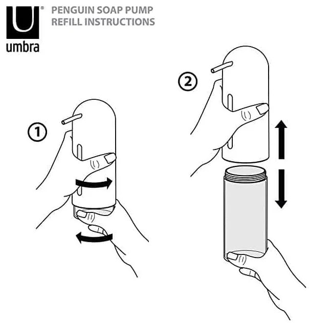 Umbra μαύρη αντλία υγρού σαπουνιού,Penguin 330190-040