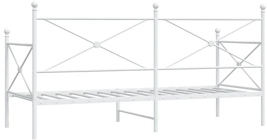 vidaXL Κρεβάτι ημέρας χωρίς στρώμα Λευκό 80x200 cm Ατσάλι