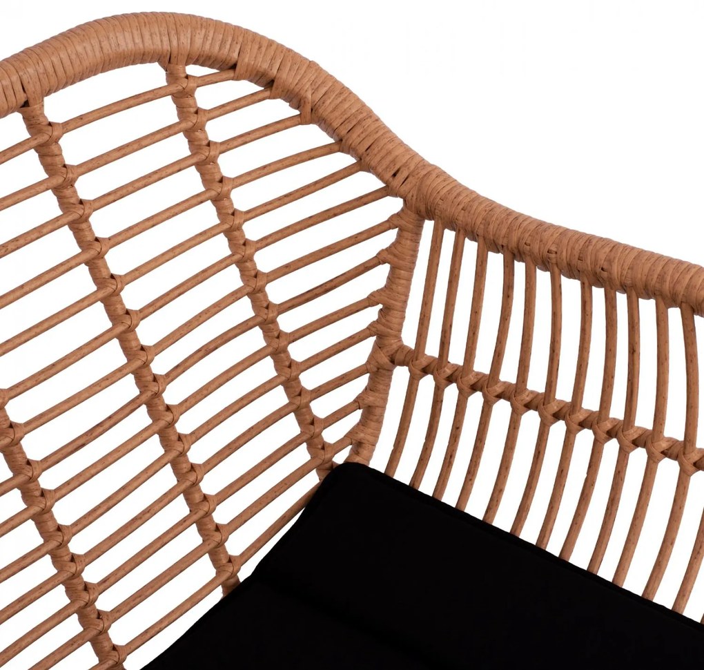 Καρέκλα - Πολυθρόνα ALLEGRA C5450 Μεταλλική με Wicker Μπέζ και Μαξιλάρι 57,5x59x81Υ εκ. 57.5x59x81 εκ.