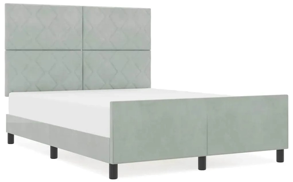 vidaXL Σκελετός Κρεβατιού Ανοιχτό γκρι 160 x 200 cm Βελούδο