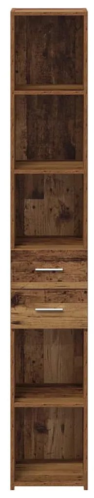 vidaXL Βιβλιοθήκη με συρτάρι Παλιό ξύλο 30 x 42.4 x 185.2 εκ.