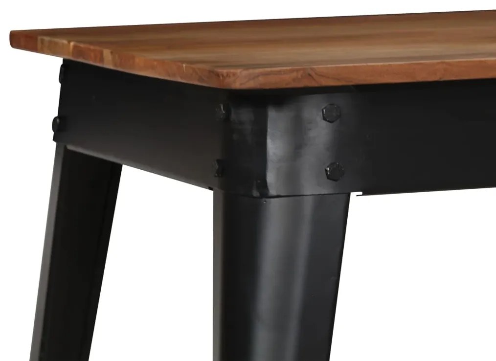 vidaXL Τραπεζαρία 120 x 60 x 76 εκ. από Μασίφ Ξύλο Ακακίας και Ατσάλι