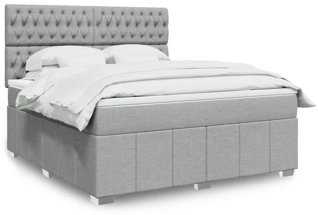 ΚΡΕΒΑΤΙ BOXSPRING ΜΕ ΣΤΡΩΜΑ ΑΝΟΙΧΤΟ ΓΚΡΙ 180X200 ΕΚ. ΥΦΑΣΜΑΤΙΝΟ 3291754