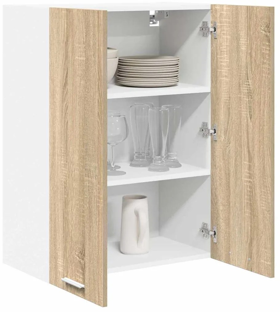 vidaXL Κρεμαστό ντουλάπι με αποθήκευση Δρύς Sonoma 60 x 31 x 80 εκ.