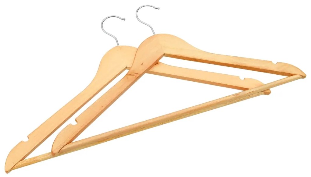 vidaXL Κρεμάστρες Ρούχων Σετ 100 τεμ. Αντιολισθητικές από Σκληρό Ξύλο