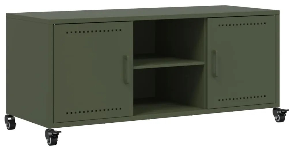 vidaXL Έπιπλο Τηλεόρασης Πράσινο Λαδί 100,5x39x43,5 εκ. από Ατσάλι