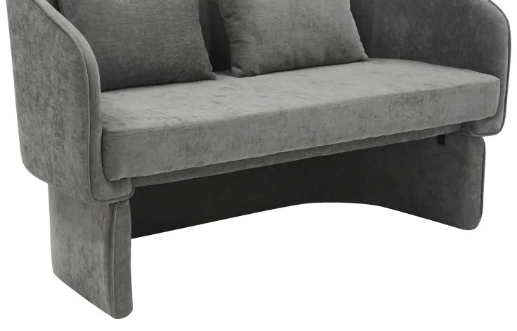 Καναπές διθέσιος Playmob pakoworld ύφασμα σε γκρι απόχρωση 128x65x79εκ