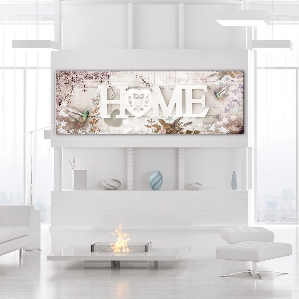 Πίνακας - Home and Hummingbirds (1 Part) Beige Narrow 120x40