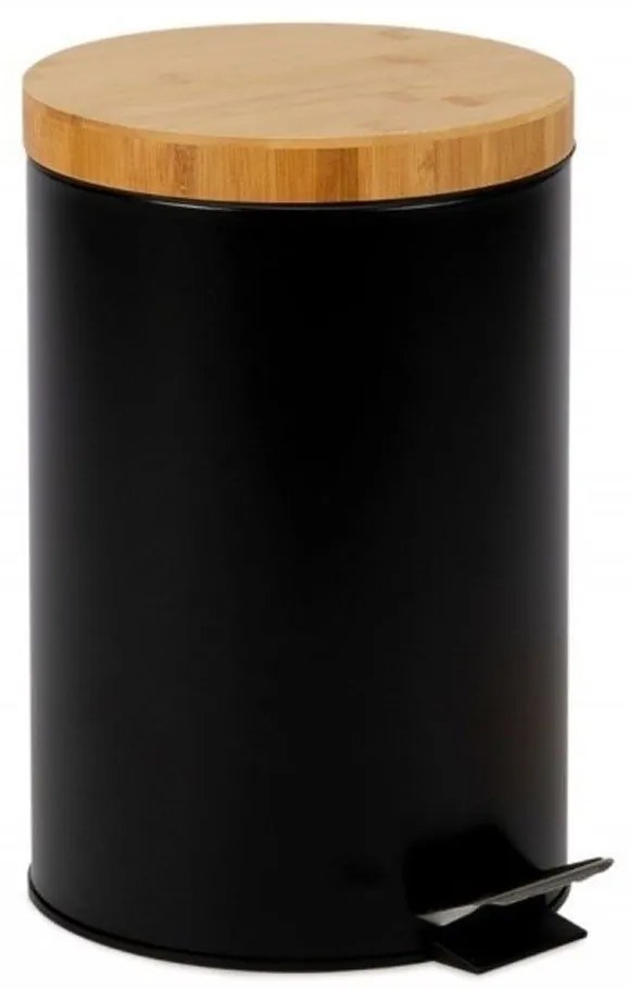 Κάδος Κουζίνας Industrial AH-CC72108 12L 25x40cm Black-Natural Andrea House Metal,Bamboo