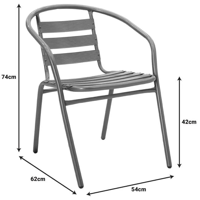 Σετ κήπου - Τραπεζαρία Tade - Ensure 5 τεμ. μέταλλο - γυαλί σαμπανιζέ 140x80x70 εκ. 140x80x70 εκ.