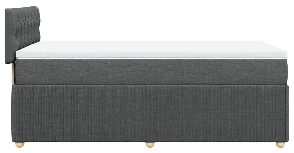 ΚΡΕΒΑΤΙ BOXSPRING ΜΕ ΣΤΡΩΜΑ ΣΚΟΥΡΟ ΓΚΡΙ 90X200 ΕΚ. ΥΦΑΣΜΑΤΙΝΟ 3287347