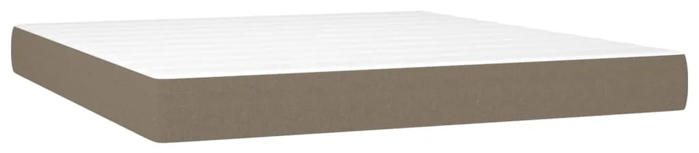 vidaXL Κρεβάτι Boxspring με Στρώμα &amp; LED Taupe 180x200 εκ. Υφασμάτινο