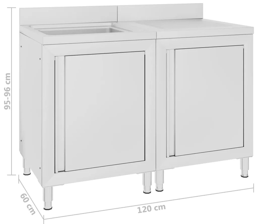 ΛΑΝΤΖΑ ΚΛΕΙΣΤΗ ΜΕ ΕΡΜΑΡΙΟ 120 X 60 X 96 ΕΚ. ΑΝΟΞΕΙΔΩΤΟ ΑΤΣΑΛΙ 3058270