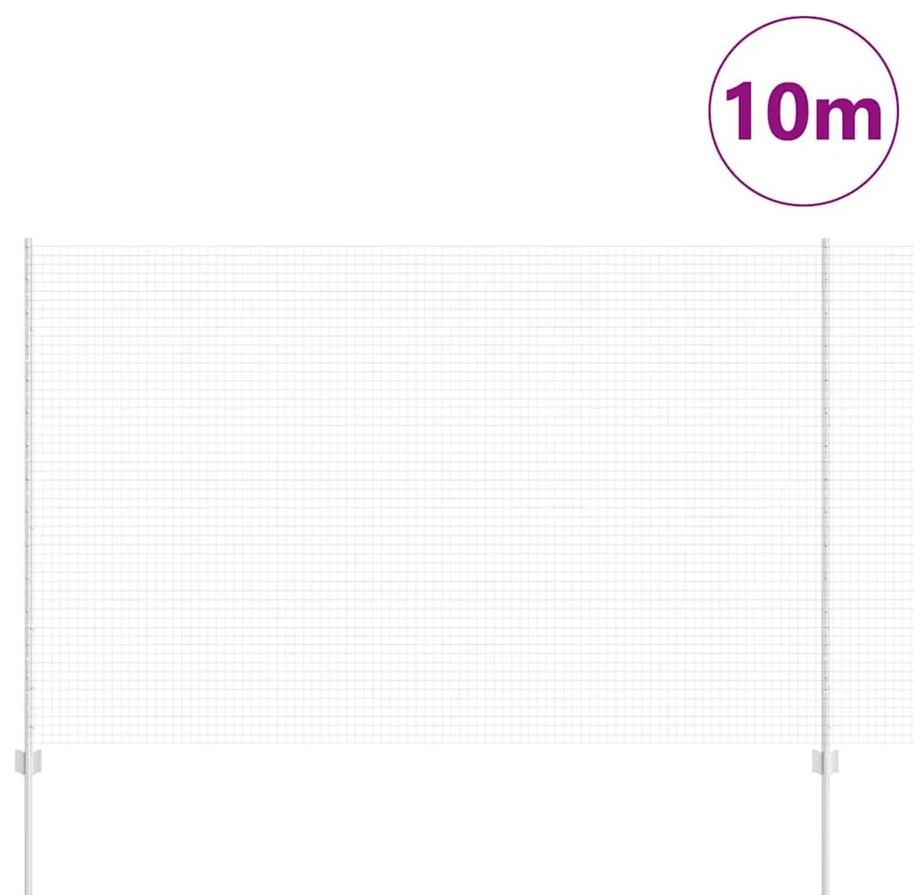 vidaXL Φράχτης με Στήλες. Ασημί 1.6 x 10 m Ατσάλι