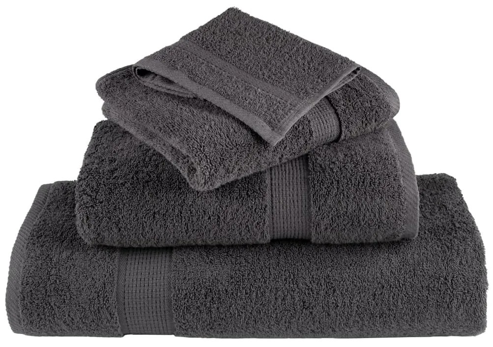 vidaXL Πετσέτες Ξενώνα Premium SOLUND 10 τεμ. Ανθρακί 30x50 εκ. 600 γρ./μ²