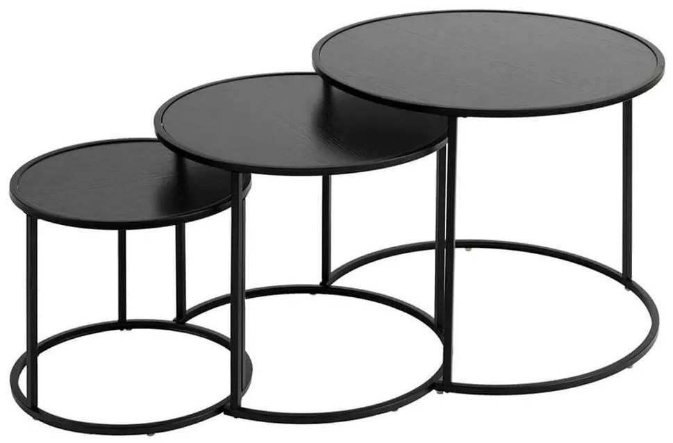 Σετ Τραπεζάκια Βοηθητικά Noan Atmosphera με διαστάσεις 54x45cm, 49x39cm και 42x33cm - MDF,Μέταλλο - 3 τεμάχια