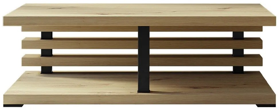 Τραπεζάκι σαλονιού Miami 394, Artisan βελανιδιά, 31x60x120cm, 40 kg, Πλαστικοποιημένη μοριοσανίδα, Γωνιακό | Epipla1.gr