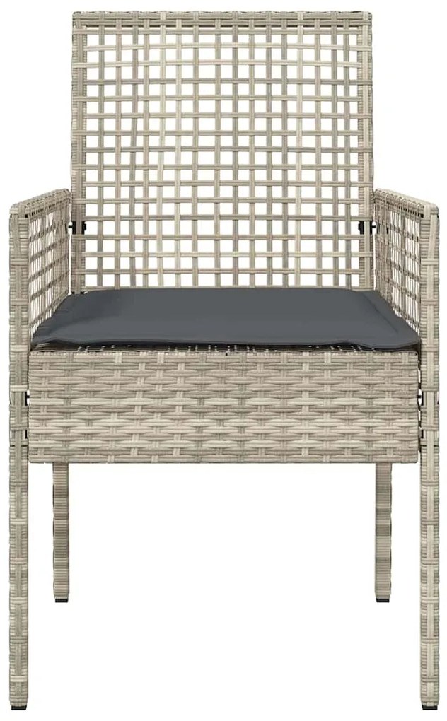 vidaXL Καρέκλα Κήπου 2 pcs Ανοιχτό γκρι 53 x 60 x 85εκ συνθετικό ρατάν