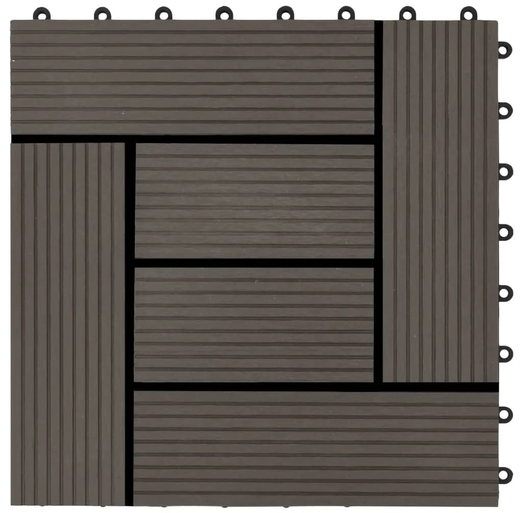 vidaXL Πλακάκια Deck 22 τεμ. Σκούρο Καφέ 30 x 30 εκ. 2 μ² από WPC