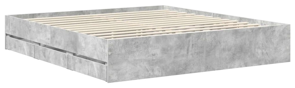 vidaXL Σκελετός Κρεβατιού Σκυρόδεμα Γκρι 180 x 200 cm Μηχανήματος Ξύλο
