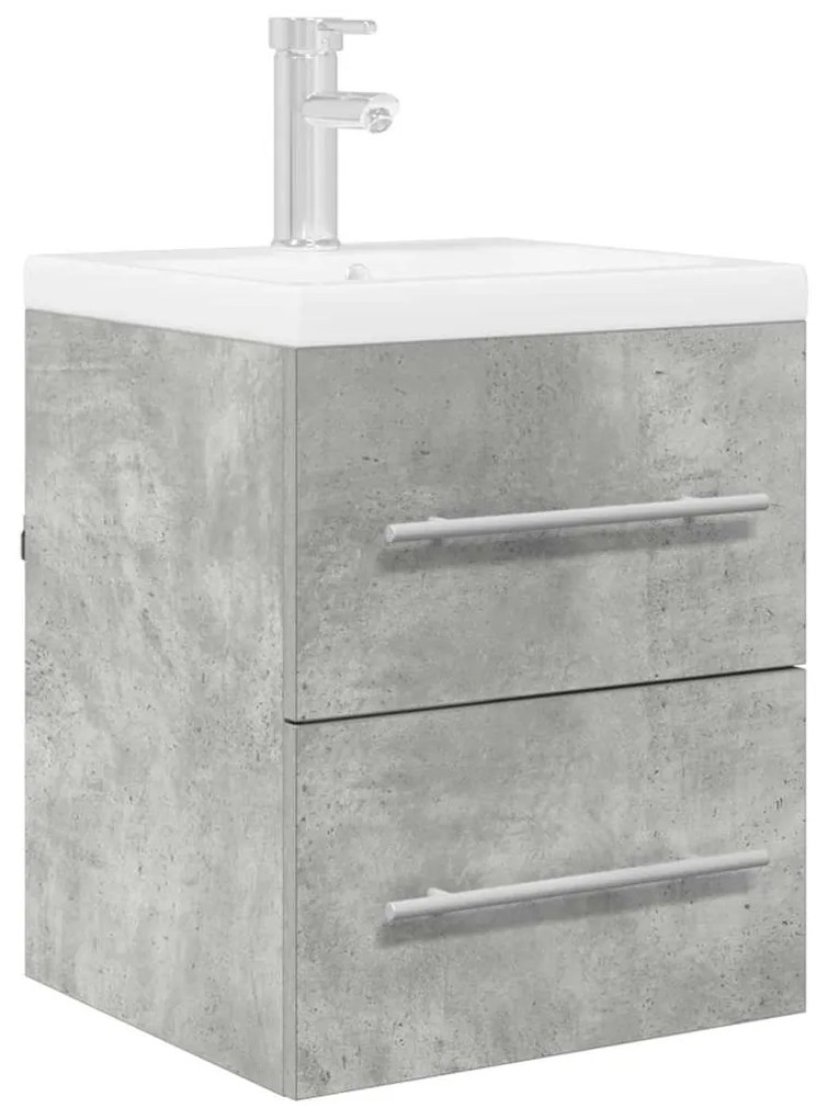 vidaXL Ντουλάπι νιπτήρα με συρτάρι Σκυρόδεμα Γκρι 38,5 x 41 x 48 εκ