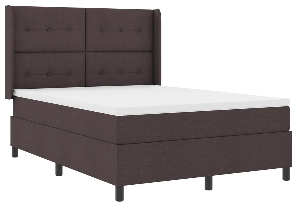 vidaXL Strawberry Box Spring Bed με Στρώμα Σκούρο Καφέ 160x200 εκ