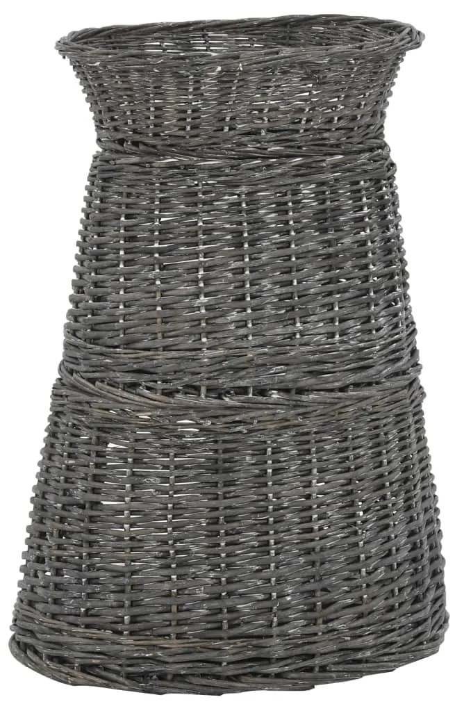 vidaXL Καλάθι Γάτας Σετ 3 τεμ. Γκρι 47x34x60εκ Φυσική Ιτιά & Μαξιλάρια