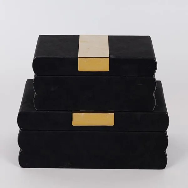 S/2 ΚΟΥΤΙΑ ΜΑΥΡΑ 25x15x10 / 20x12x8cm|752-17082