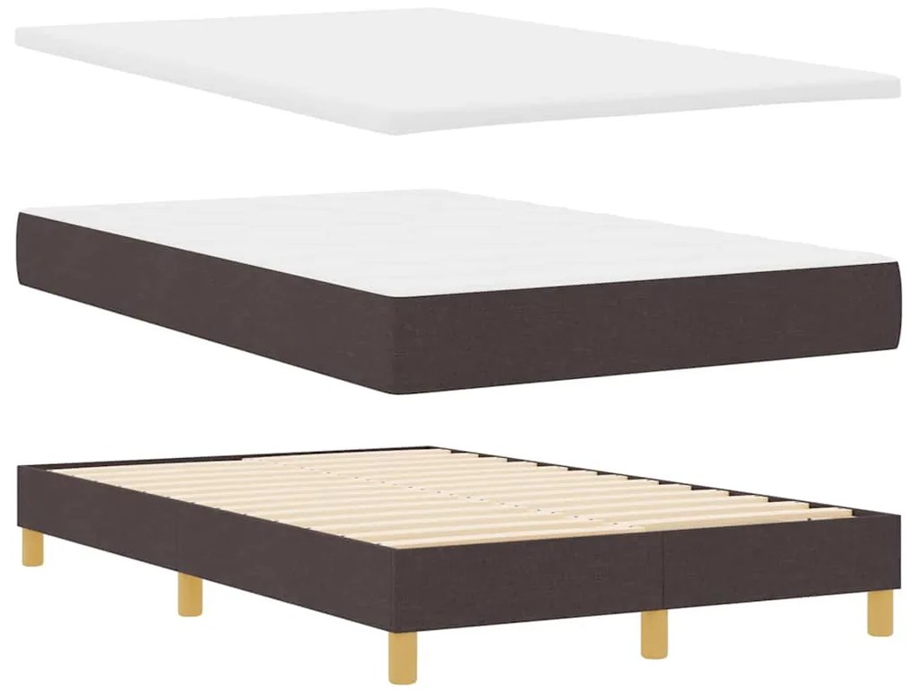 vidaXL Κρεβάτι box spring με στρώμα με στρώμα Σκούρο καφέ Σκούρο καφέ