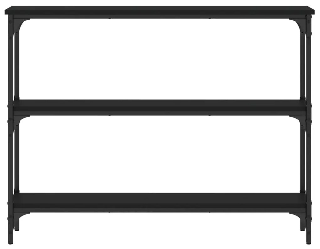 Τραπέζι Κονσόλα Μαύρο 100 x 22,5 x 75 εκ. από Επεξεργ. Ξύλο - Μαύρο