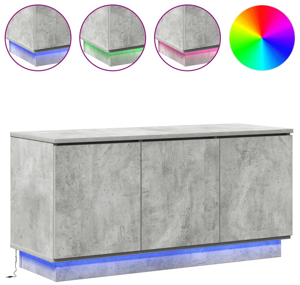 vidaXL Τηλεοπτική Ντουλάπα Σκυρόδεμα Γκρι 100x38x49 εκ. Επεξεργασμένο Ξύλο