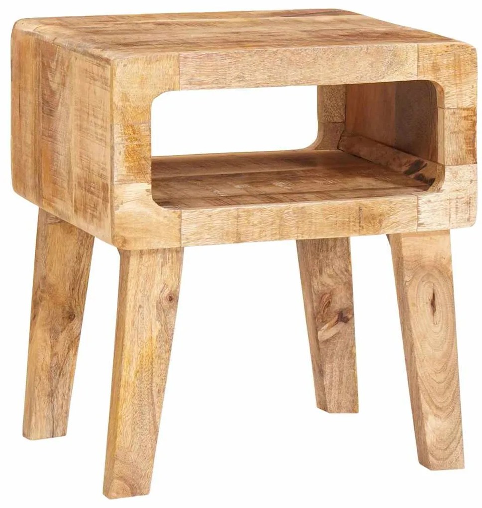 vidaXL End Table με ράφι Καφέ 40 x 32 x 46 εκ Στερεό ξύλο μάνγκο