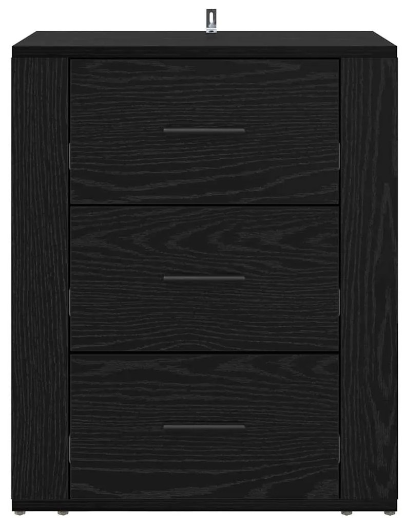 vidaXL Κομοδίνο Μαύρη δρυς 50 x 36 x 60 εκ Επεξεργασμένο ξύλο