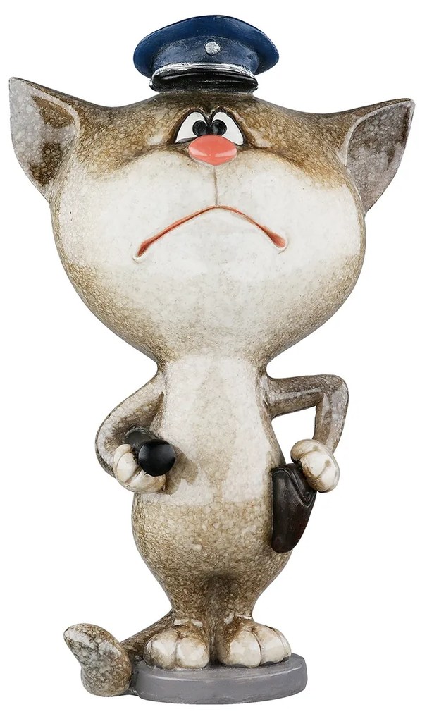 Φιγούρα Cat -Policeman- Πολυμερές Γκρι PU 4 8x6x13.5cm