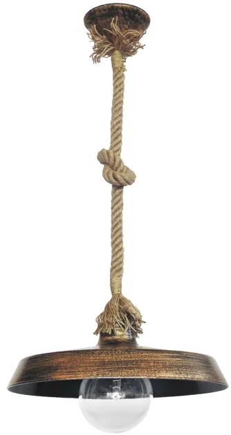 Κρεμαστό Φωτιστικό Οροφής US-GAS ROPE 1L σχοινί Heronia-31-0101-Μπρονζέ 31-0101