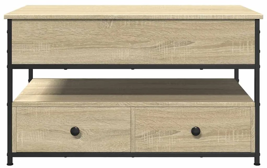 vidaXL Τραπεζάκι Σαλονιού Sonoma Δρυς 85x50x50 εκ. Επ. Ξύλο & Μέταλλο