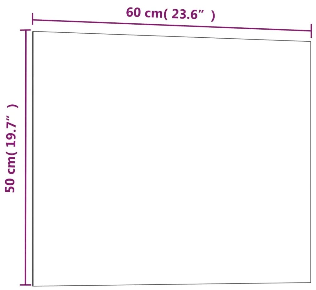 vidaXL Πίνακας Επιτοίχιος Μαγνητικός Μαύρος 60 x 50 εκ. Ψημένο Γυαλί