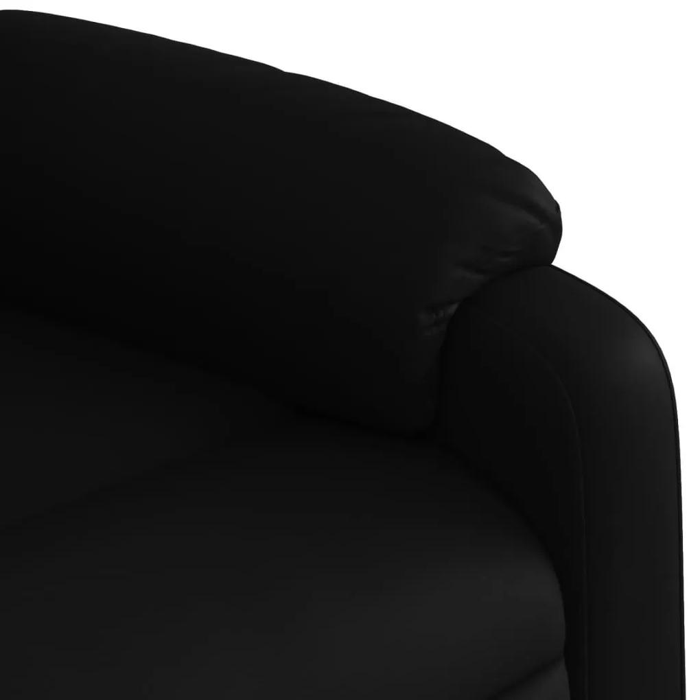 Πολυθρόνα Μασάζ Ανακλινόμενη με Ανύψωση Μαύρη Συνθ. Δέρμα - Μαύρο