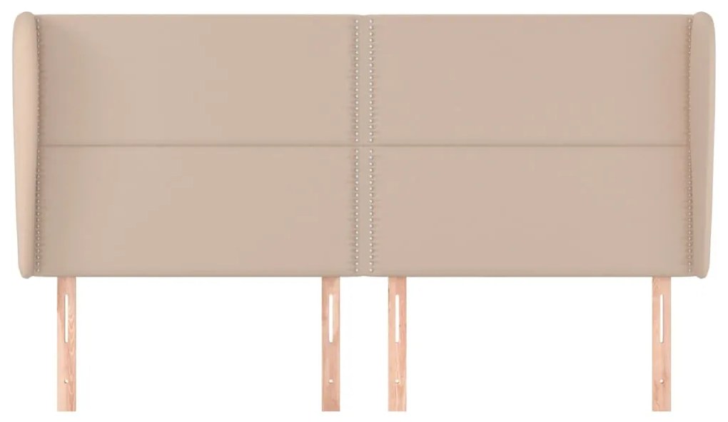 vidaXL Κεφαλάρι με Πτερύγια Καπουτσίνο 183x23x118/128 εκ. Συνθ. Δέρμα
